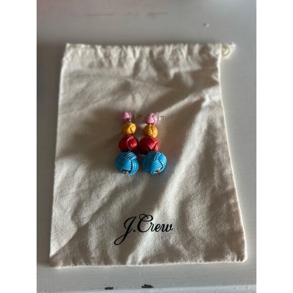 J. Crew Jewelry - J.Crew Love Knot Earrings – Multicolor + Jewelry Bag